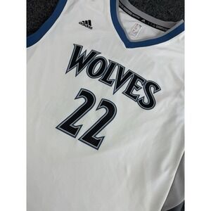 Adidas Andrew Wiggins 22 Timberwolves Jersey L NBA White 23.5x29.5